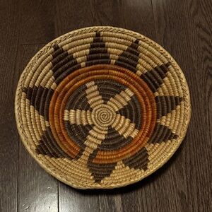 Handwoven Decorative Basket in Natural and Earth Tones